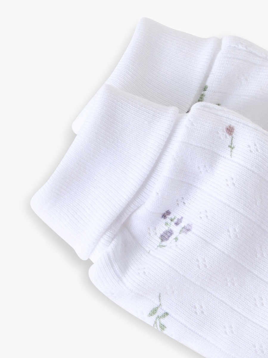 Mittens with Floral Print, 0-30 Months