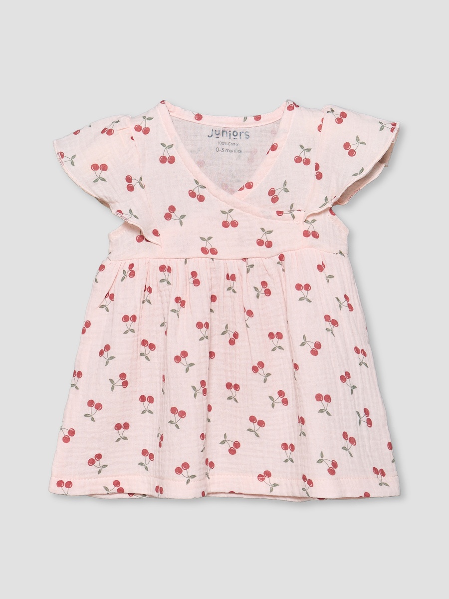V Neck Short Sleeves A-Line Dress with Bloomers