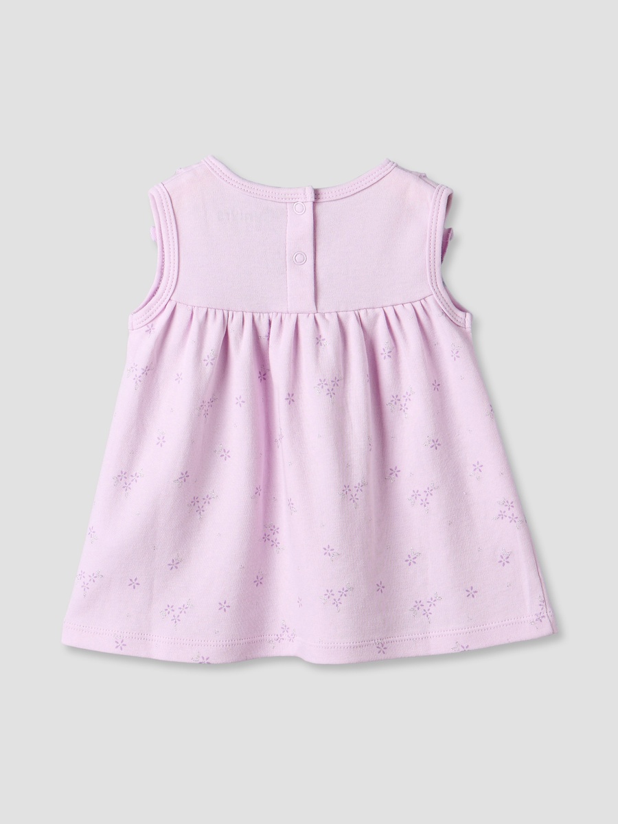 Round Neck Sleeveless Knee Length Dress with Floral Print
