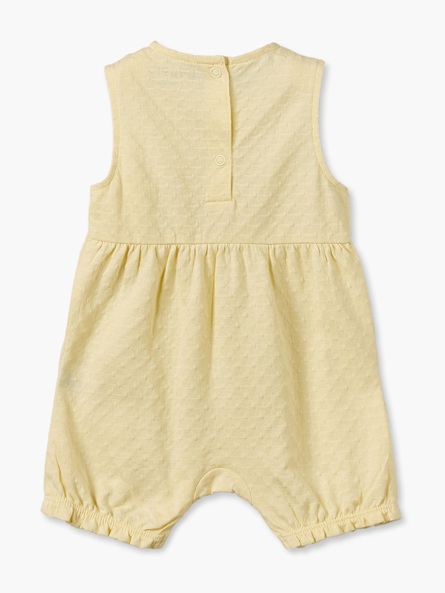 Crew Neck Sleeveless Romper with Textured Design