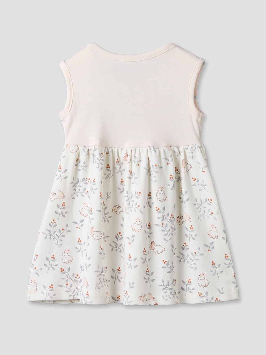 Pack of 2 Round Neck Knee Length Dress with Bunny Print