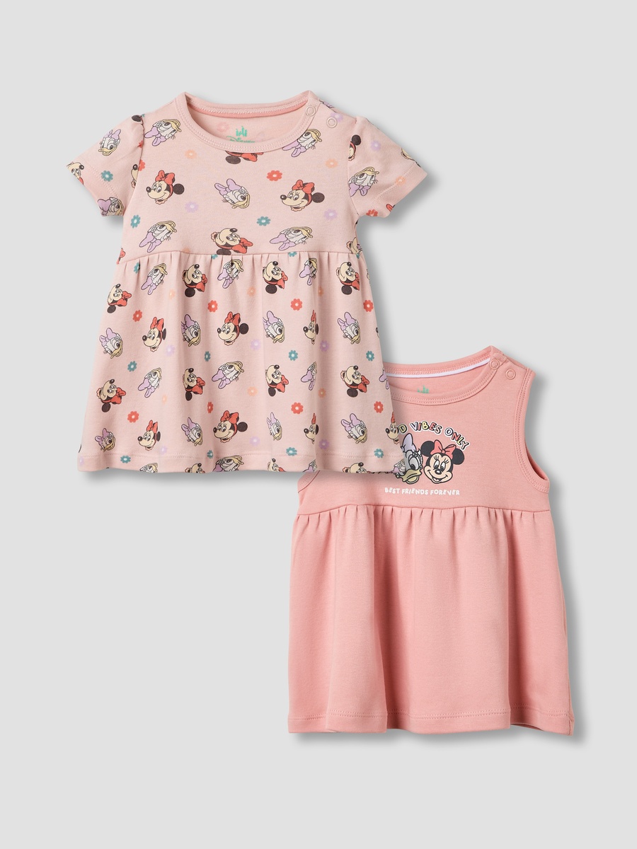 Minnie Mouse Print A-Line Dress - Set of 2