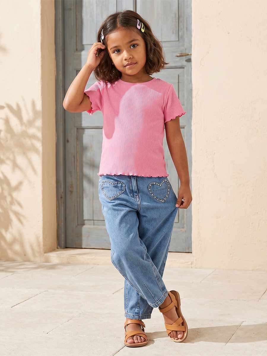 Mid-Rise Regular Fit Jeans with Embellishment