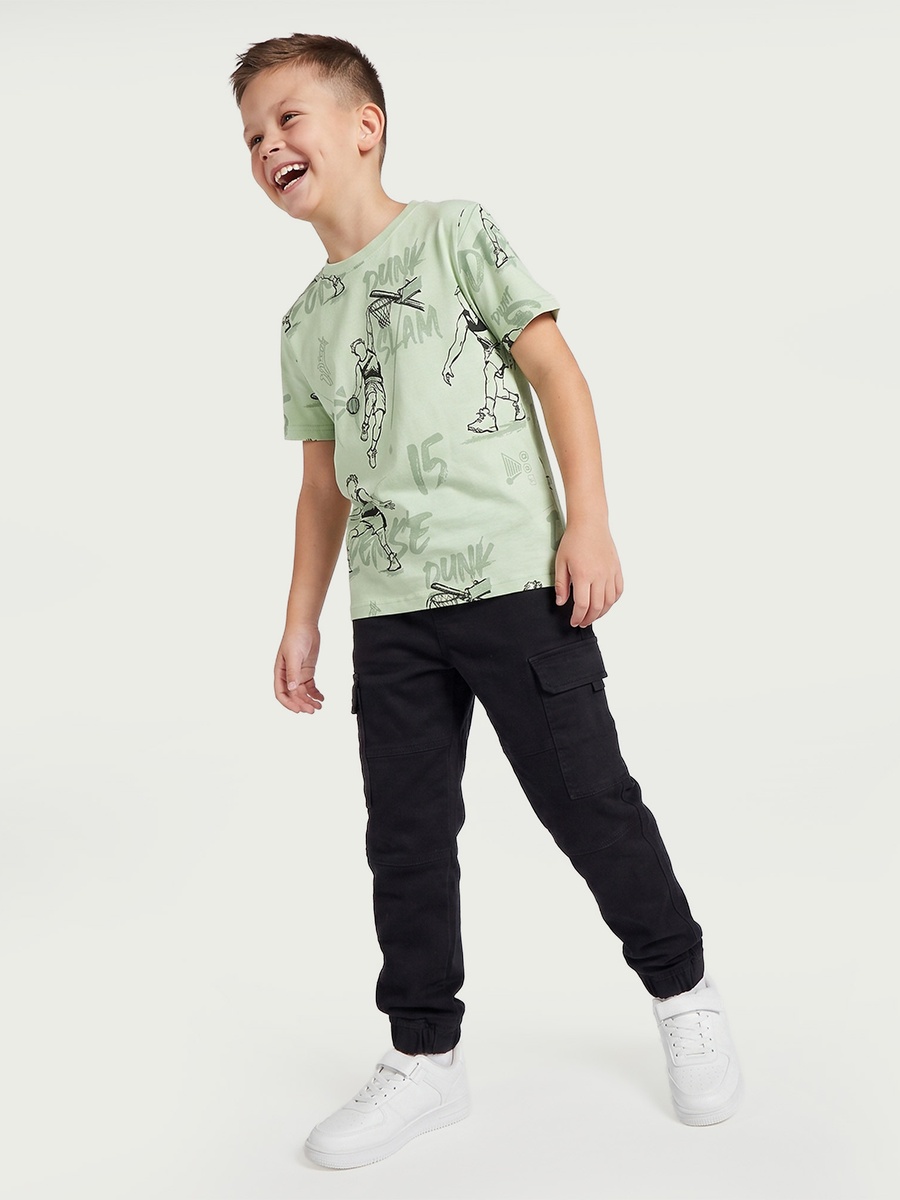 Trousers with Flap Pockets, Elasticated Drawstring Waist