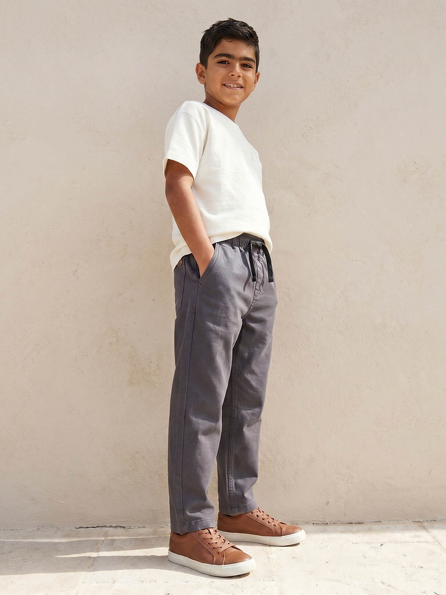 Regular Fit Trousers with Pockets, Elasticated Drawstring Waist