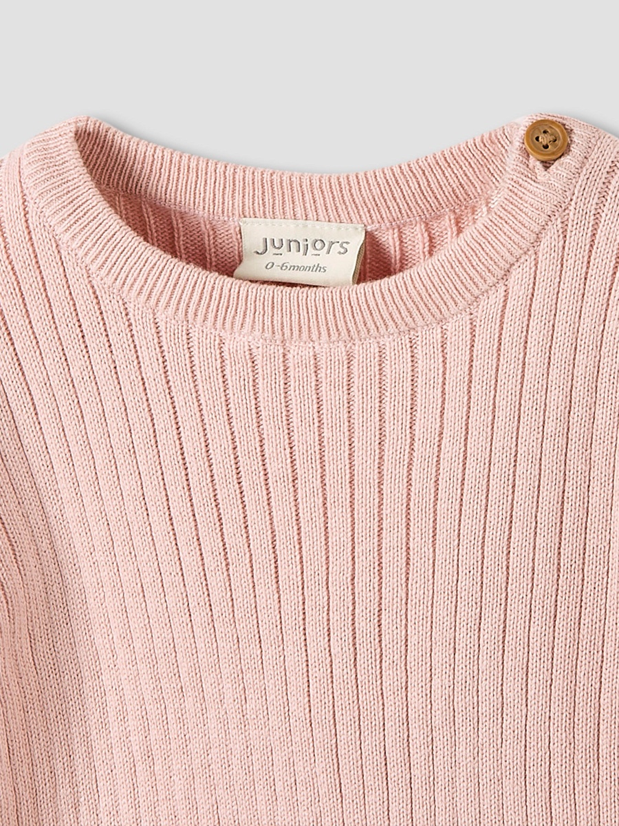 Cotton Long Sleeves Pyjama Set with Ribbed Texture