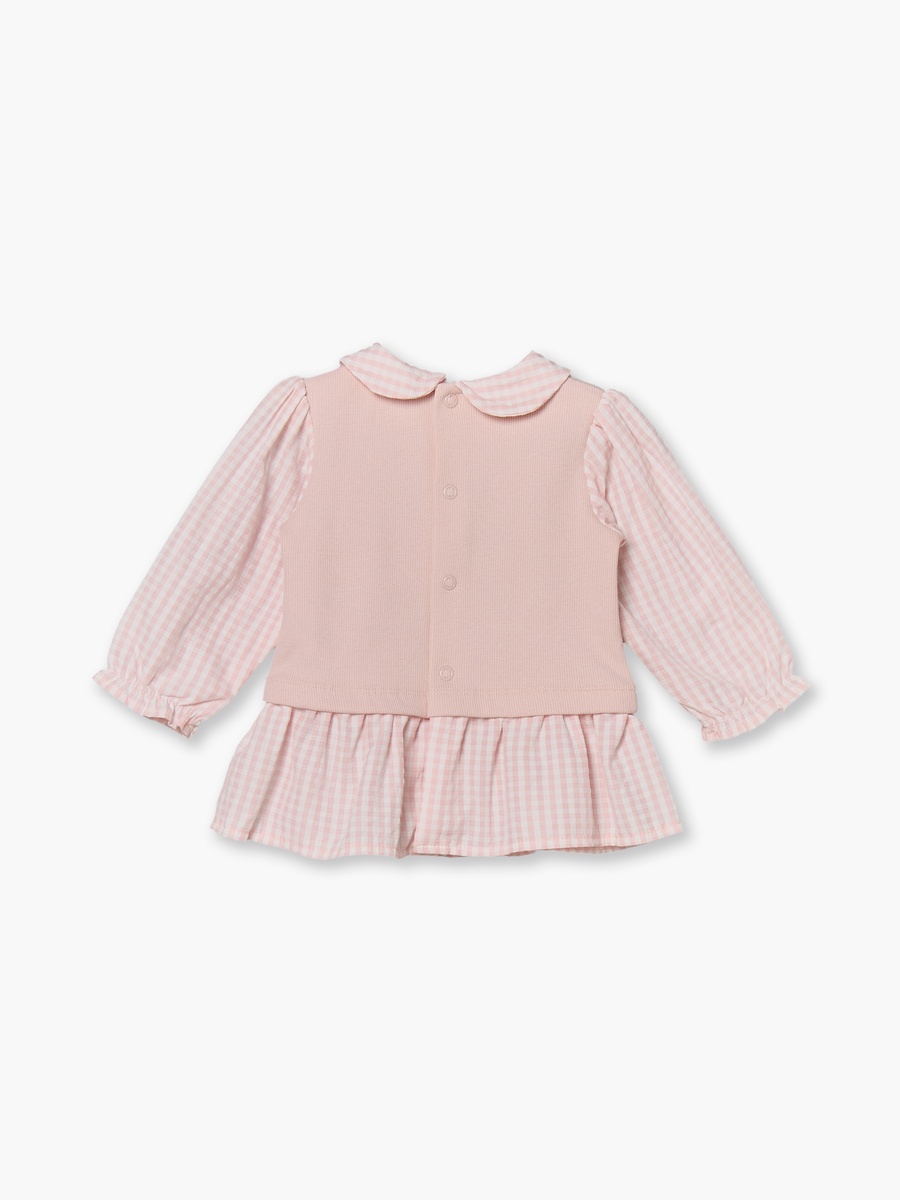 Cotton Peter Pan Collar Long Sleeve Pyjama Set with Gingham Checks