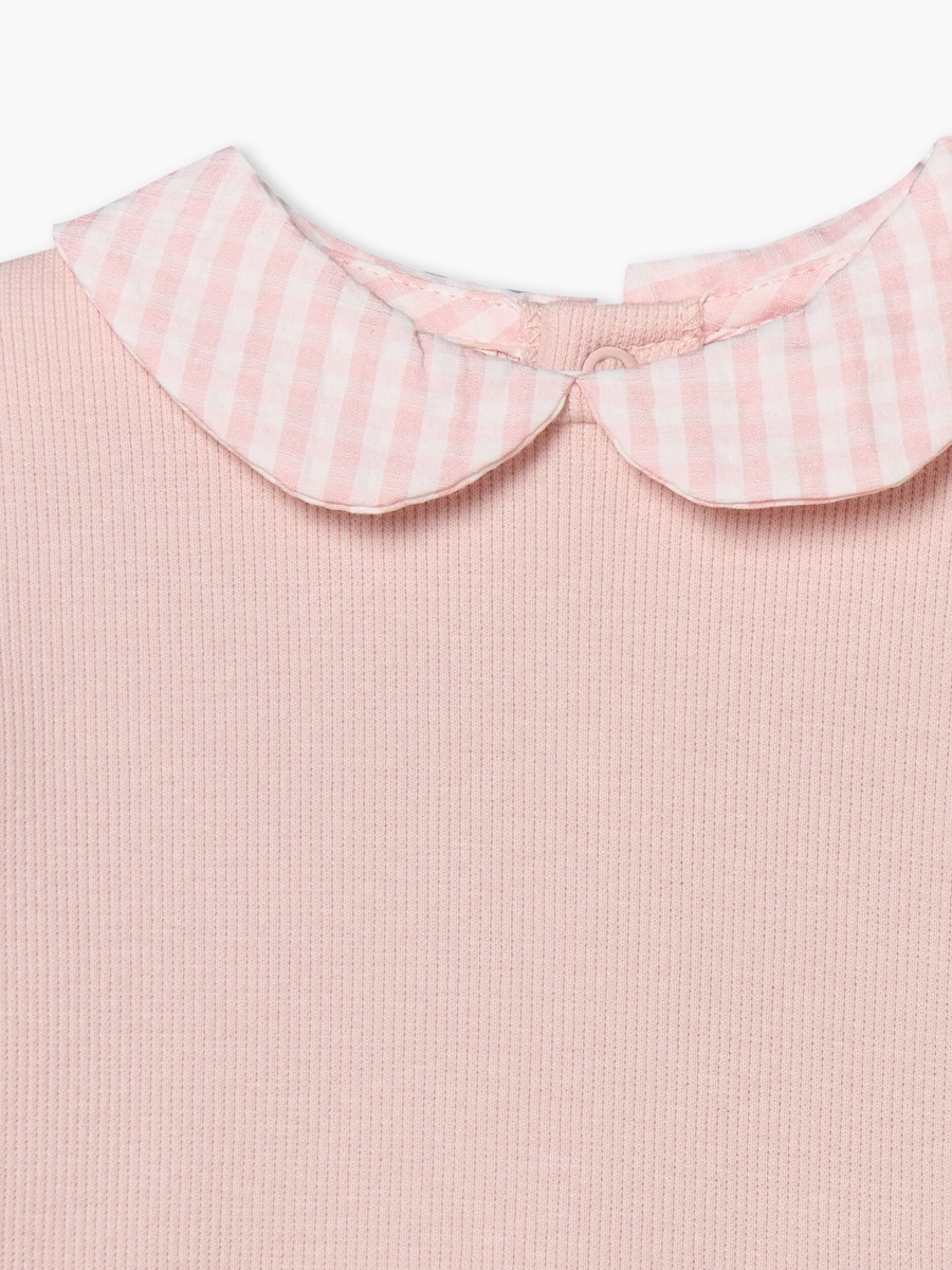 Cotton Peter Pan Collar Long Sleeve Pyjama Set with Gingham Checks