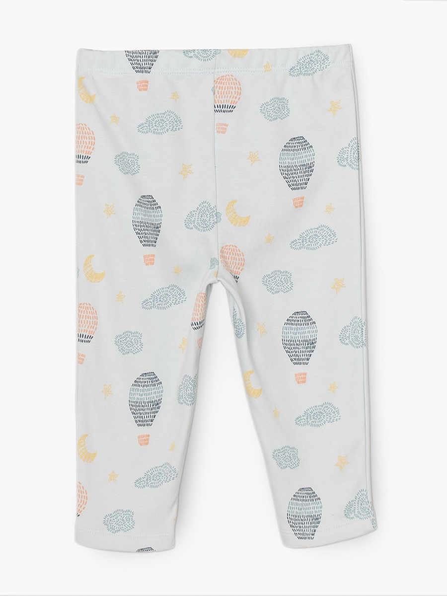 Cotton Crew Neck Long Sleeves Pyjama Set with Hot Air Balloon Print