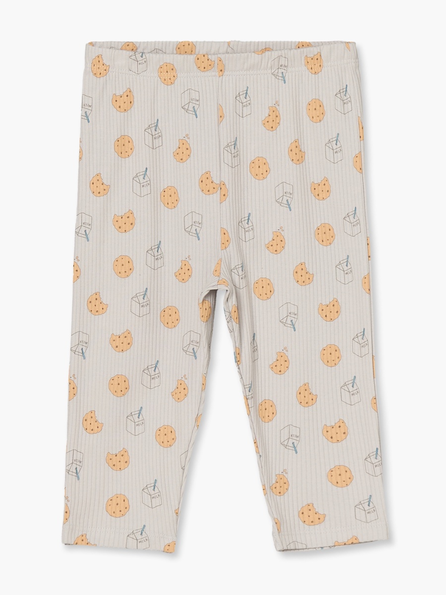 Cotton Crew Neck Long Sleeves Pyjama Set with Milk and Cookie Print