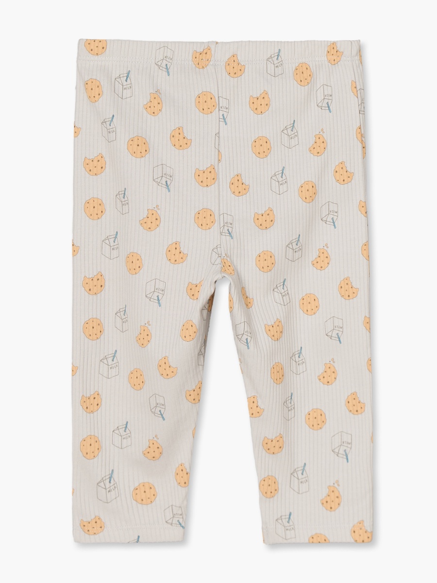 Cotton Crew Neck Long Sleeves Pyjama Set with Milk and Cookie Print