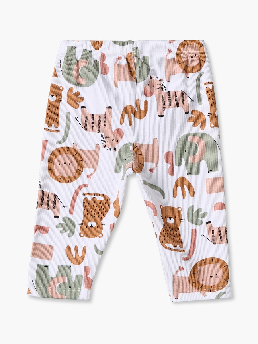 Cotton Crew Neck Long Sleeves Pyjama Set with Safari Print