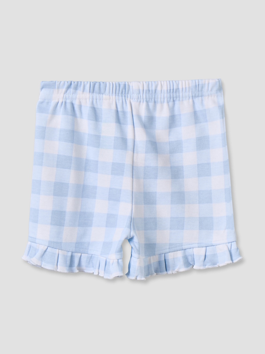 Collared Short Sleeves Shirt and Shorts Set with Minnie Mouse Print