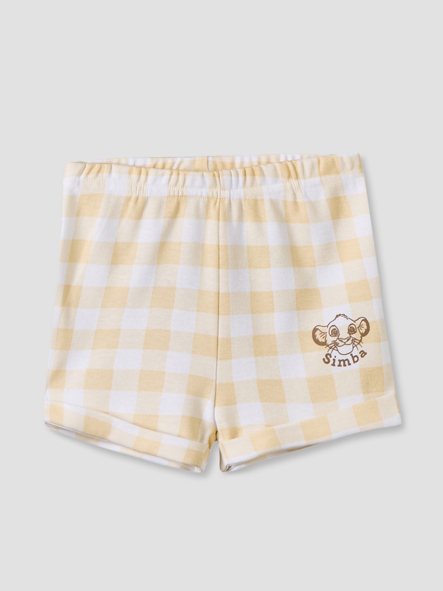 Collared Short Sleeves Shirt and Shorts Set with Simba Print