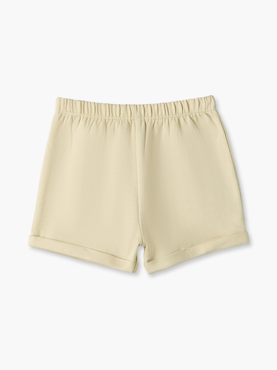 Crew Neck Short Sleeves Sweatshirt and Shorts Set with Turn-Up Hem