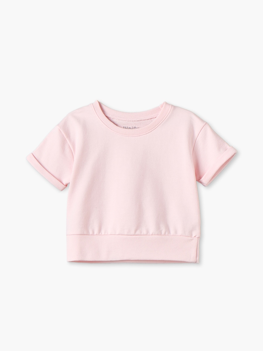 Crew Neck Short Sleeves T-Shirt and Shorts Set with Rolled Cuffs