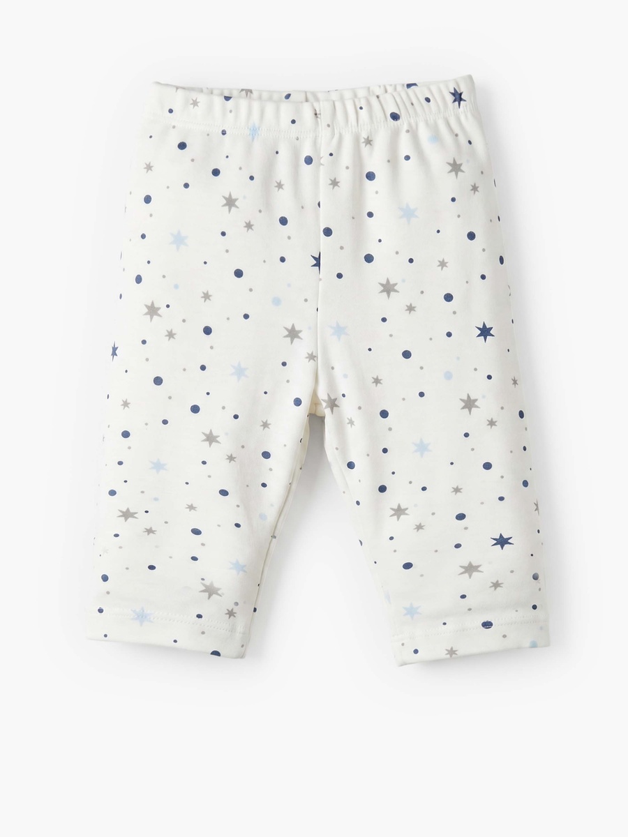 Cotton Crew Neck Long Sleeves Pyjama Set with Celestial Print