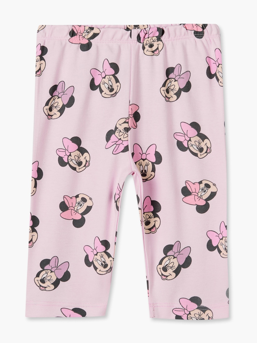 Cotton Crew Neck Long Sleeves Pyjama Set with Minnie Mouse Print