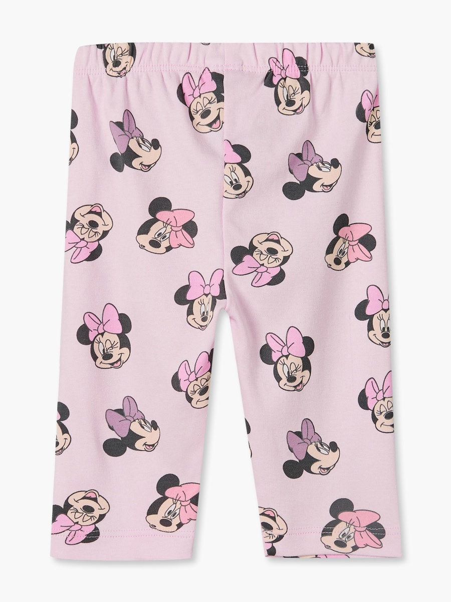 Cotton Crew Neck Long Sleeves Pyjama Set with Minnie Mouse Print