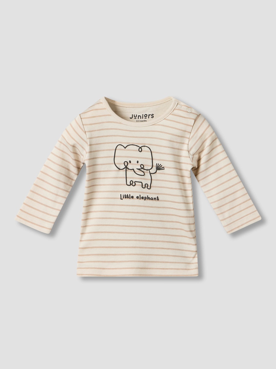 Pack of 2 Cotton Round Neck Long Sleeves Pyjama Set with Elephant Print