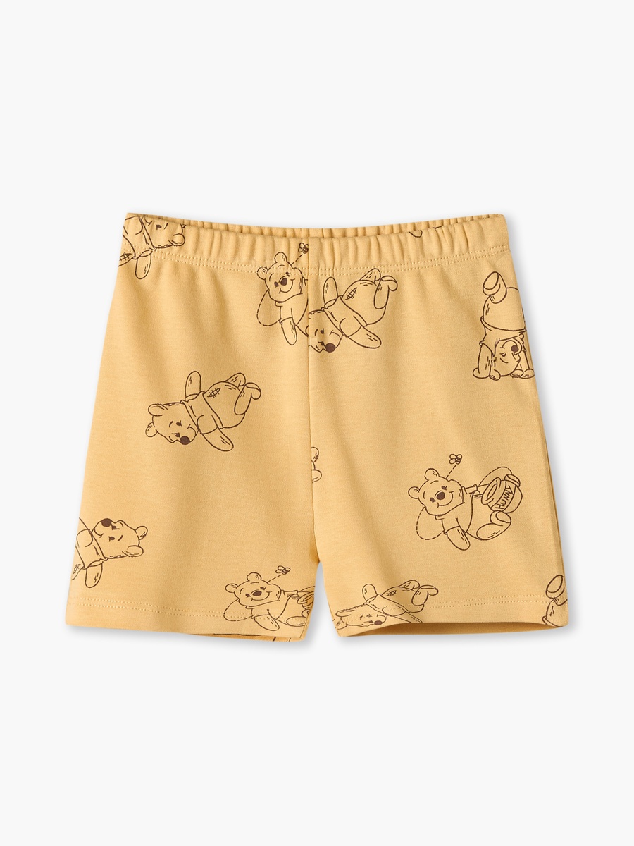 Crew Neck Short Sleeves T-Shirt and Shorts Set with Winnie The Pooh Print