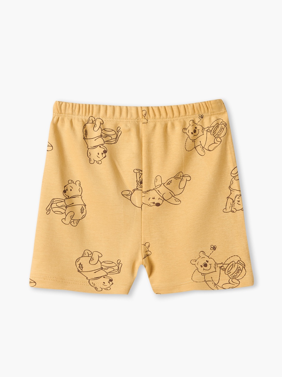 Crew Neck Short Sleeves T-Shirt and Shorts Set with Winnie The Pooh Print