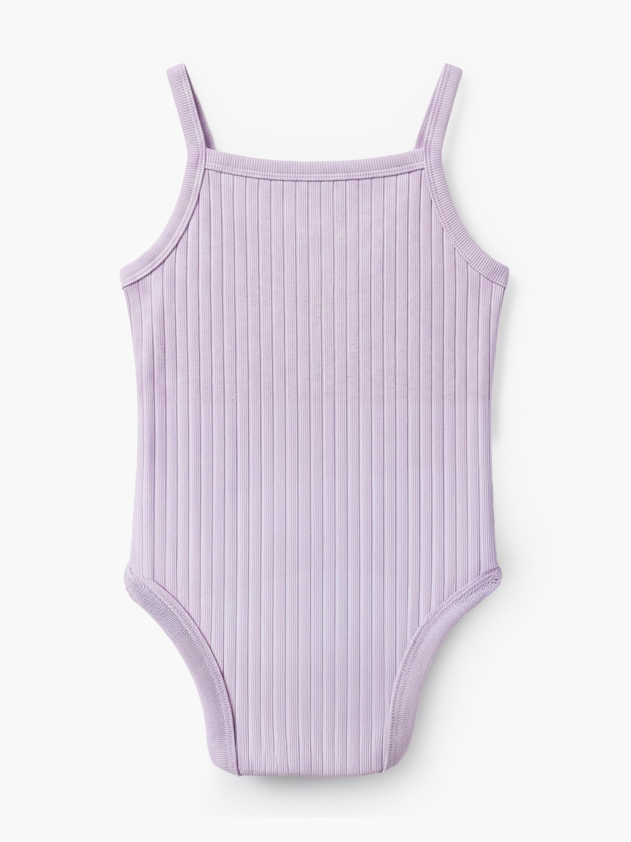Pack of 2 Cotton Square Neck Sleeveless Bodysuit with Floral Print