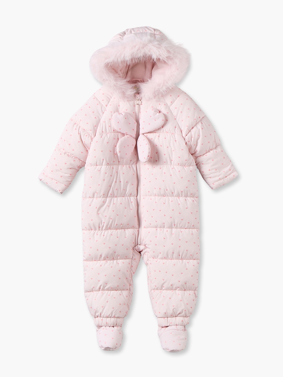 Hooded Long Sleeves Coverall with Heart Print