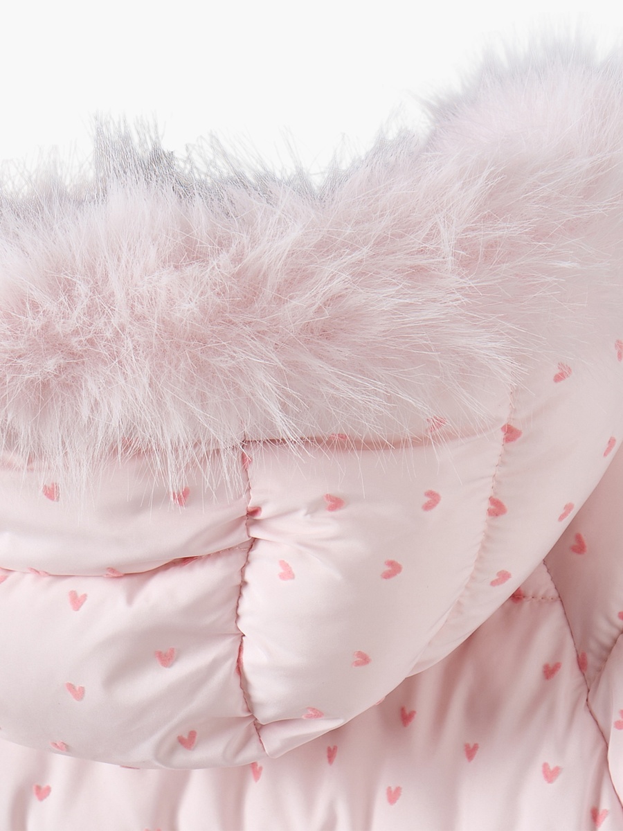 Hooded Long Sleeves Coverall with Heart Print