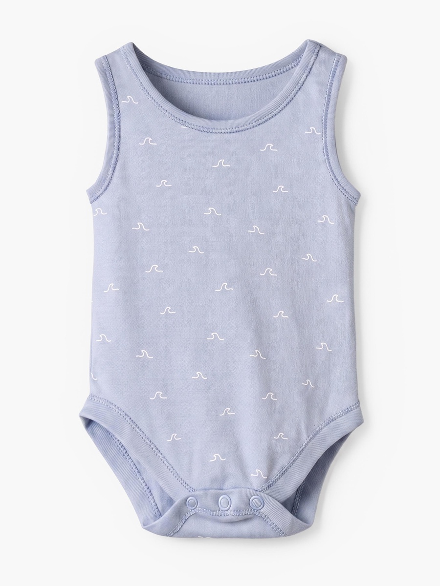Pack of 5 Crew Neck Sleeveless Bodysuit with Nautical Print