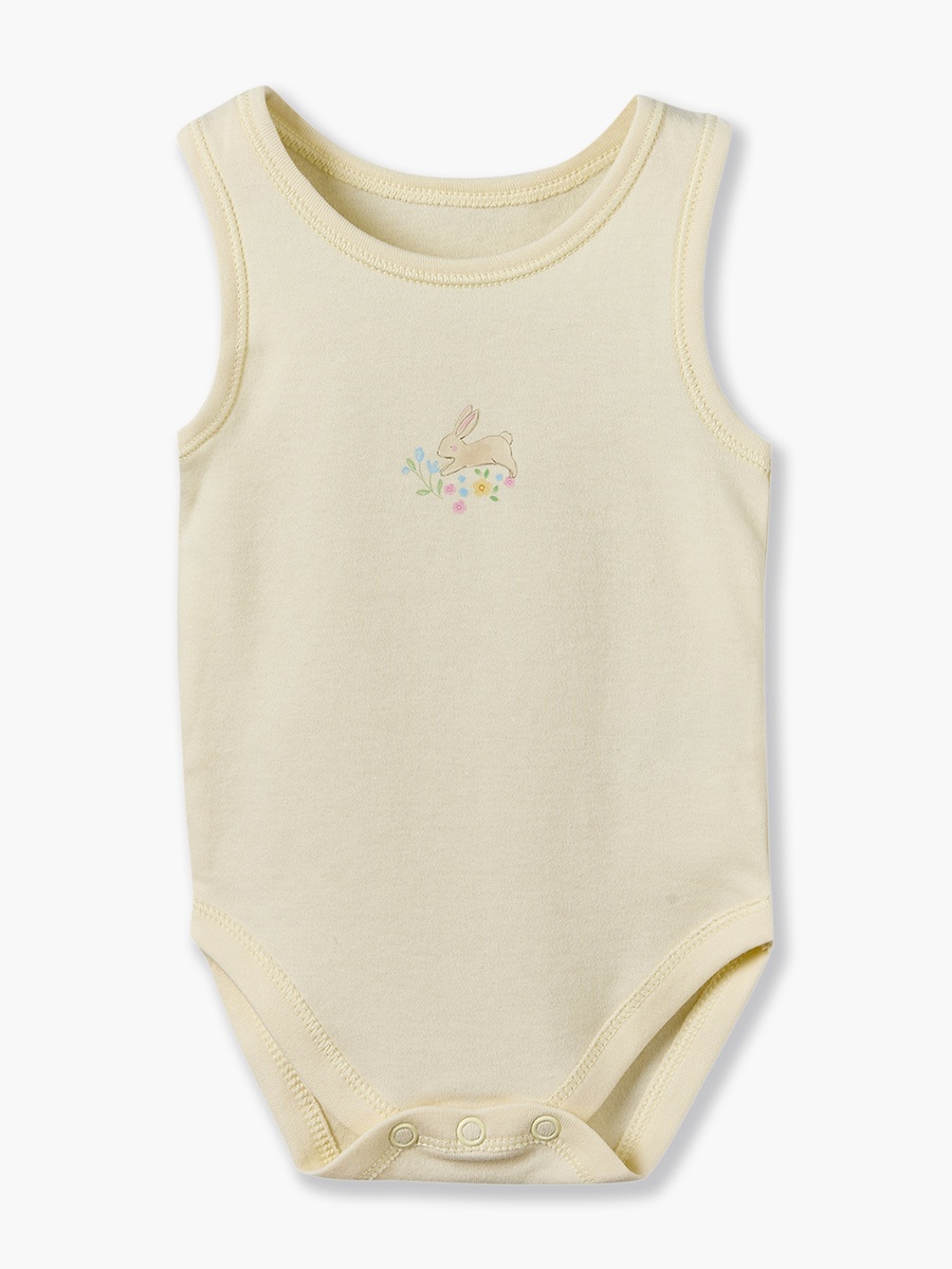 Pack of 7 Cotton Crew Neck Sleeveless Bodysuit with Snap Button Closure