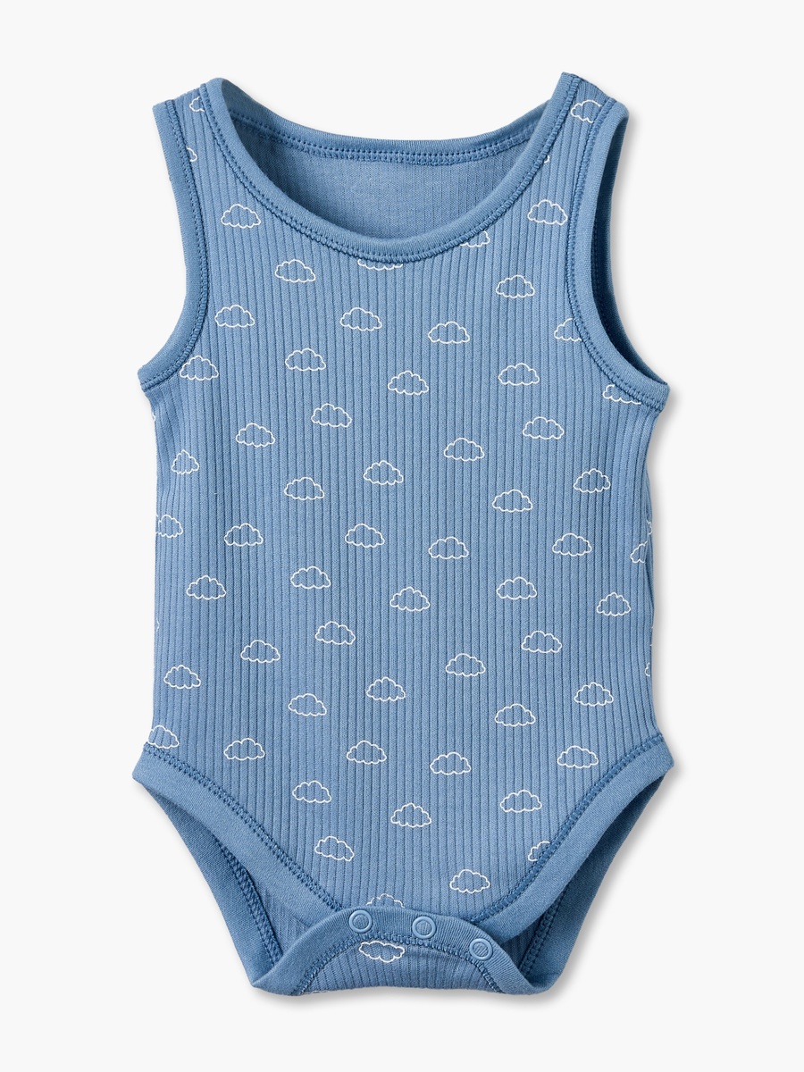 Pack of 7 Round Neck Sleeveless Bodysuit with Snap Button Closure