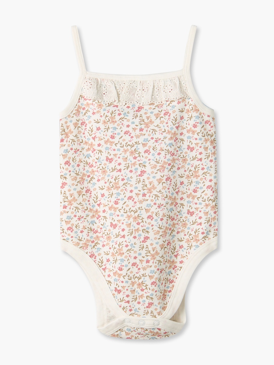 Pack of 2 Cotton Square Neck Sleeveless Bodysuit with Snap Button Closure
