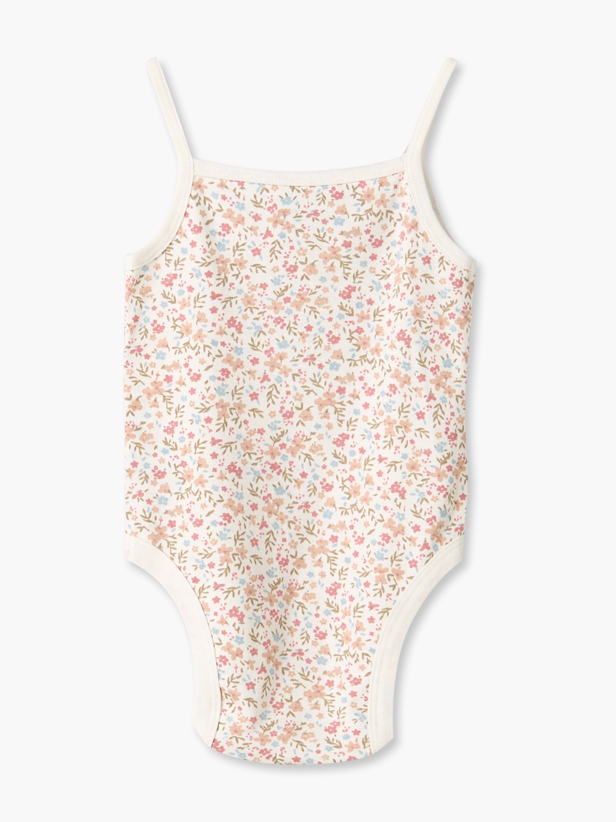 Pack of 2 Cotton Square Neck Sleeveless Bodysuit with Snap Button Closure