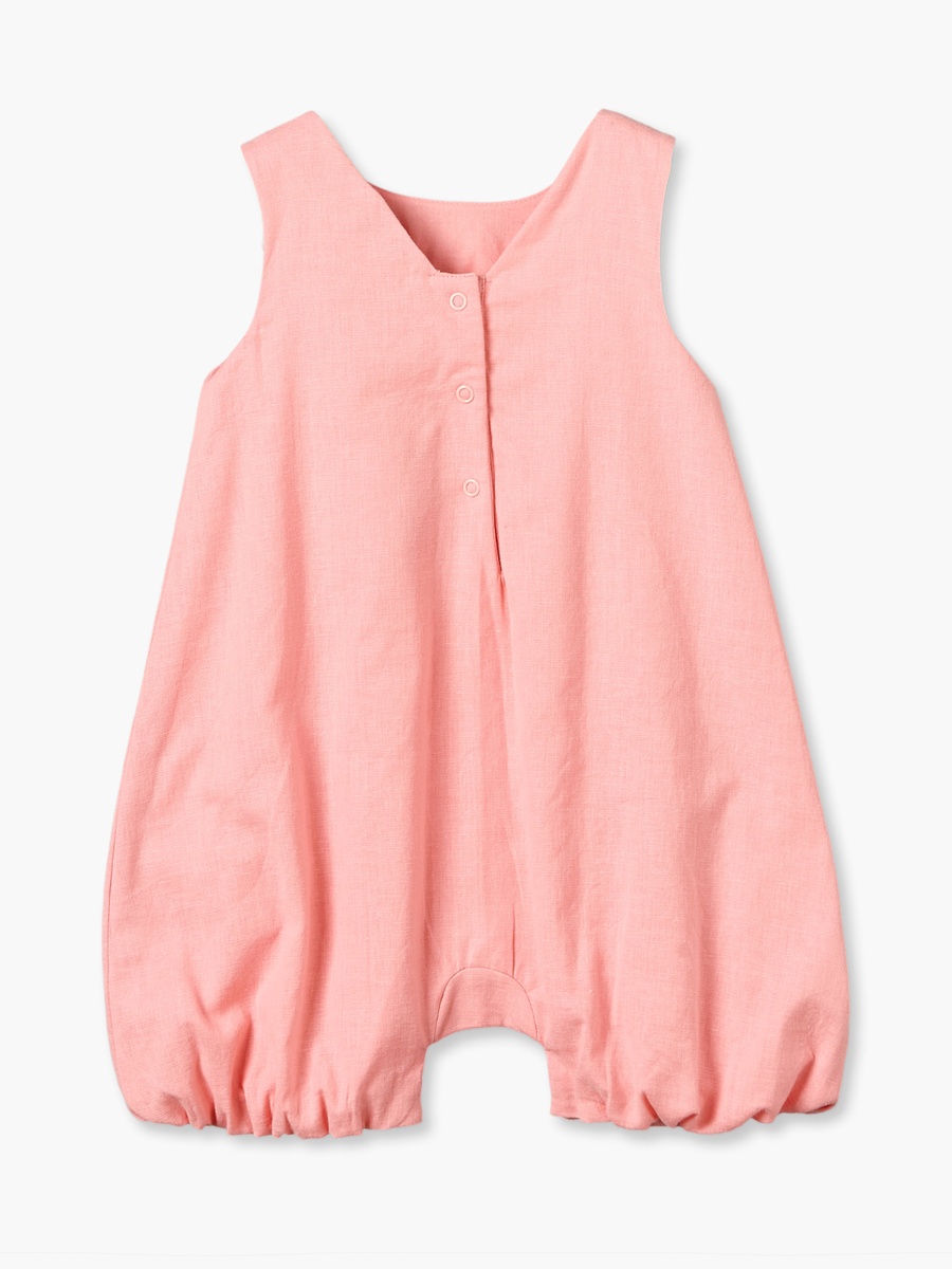 Crew Neck Sleeveless Romper with Embroidered Bow