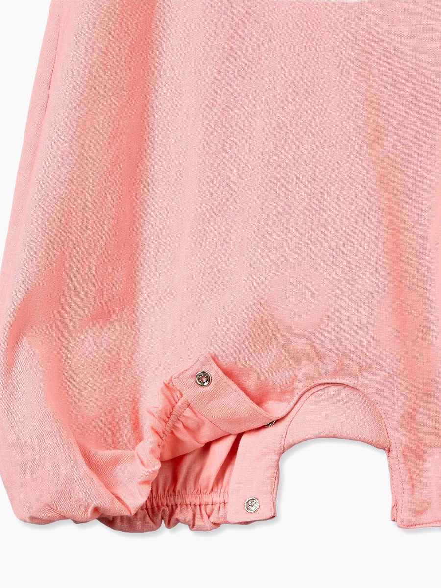Crew Neck Sleeveless Romper with Embroidered Bow