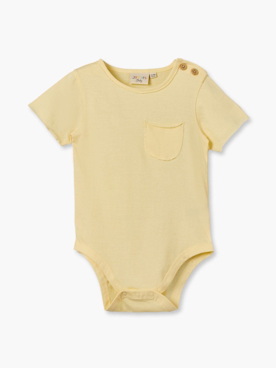 Pack of 2 Round Neck Short Sleeves Bodysuit with Pocket