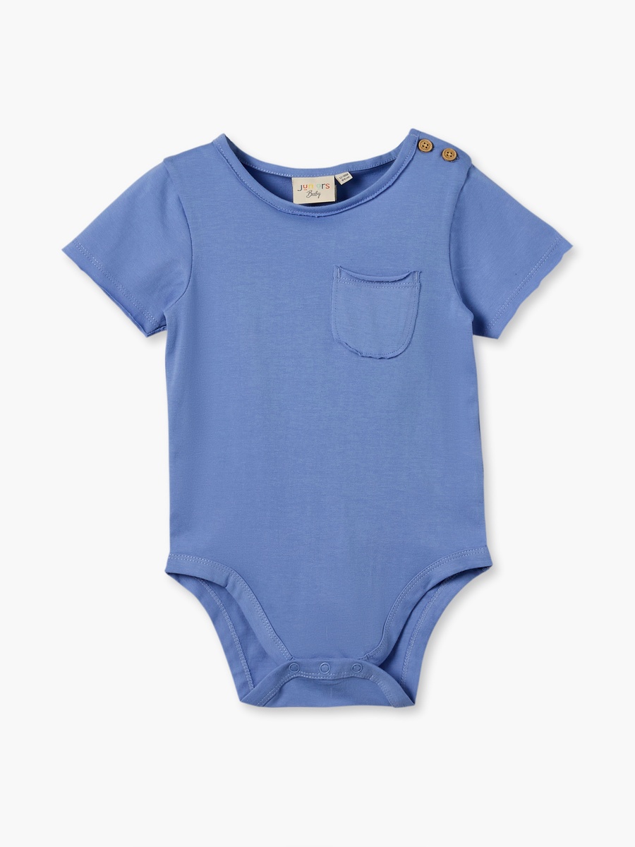 Pack of 2 Round Neck Short Sleeves Bodysuit with Pocket