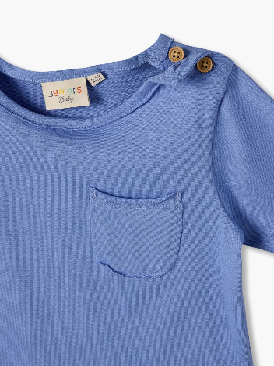 Pack of 2 Round Neck Short Sleeves Bodysuit with Pocket