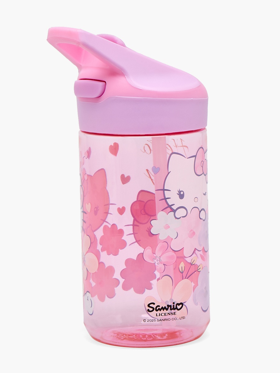 Hello Kitty Print Water Bottle with Flip Spout and Handle - 480 ml