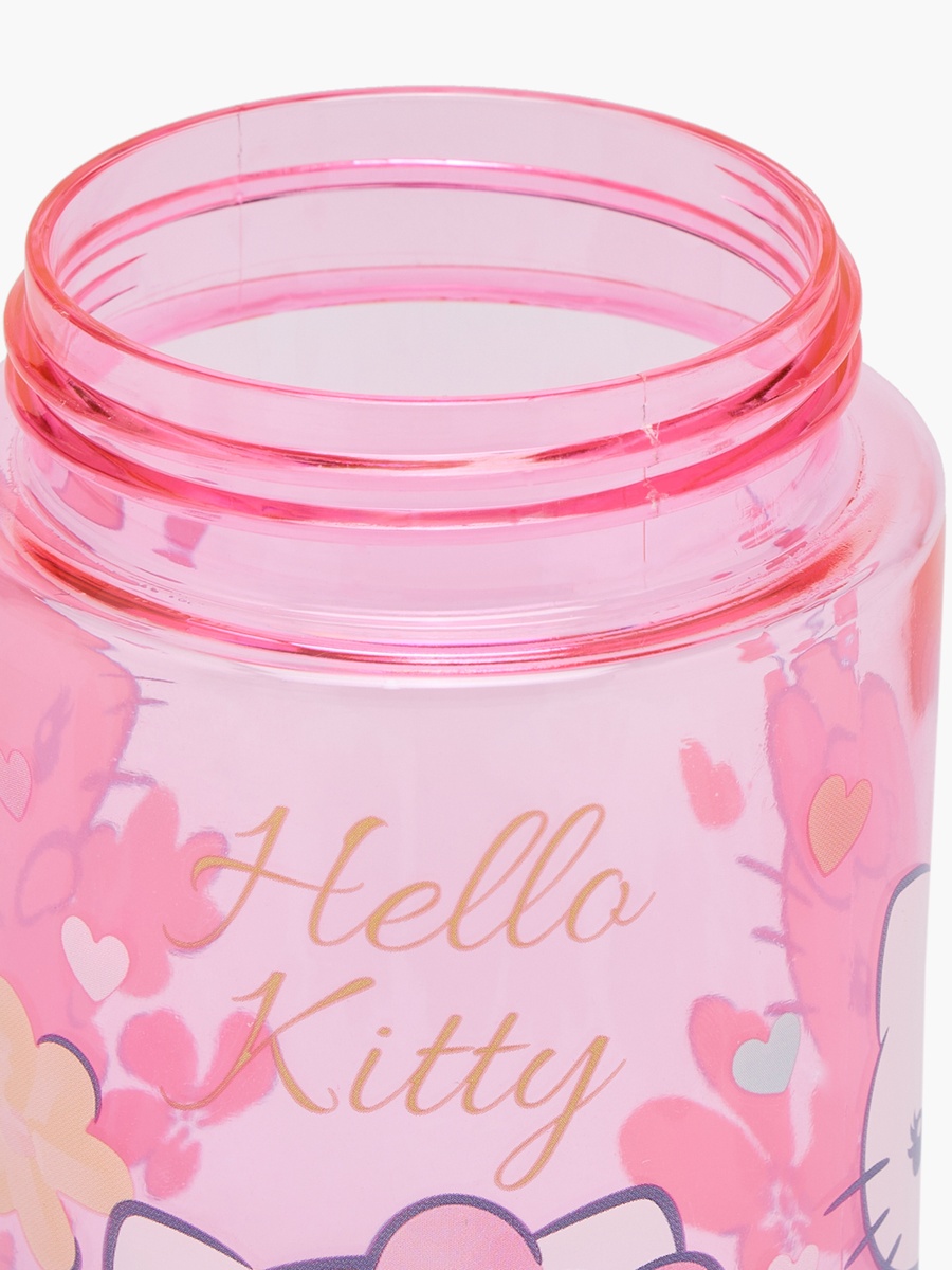 Hello Kitty Print Water Bottle with Flip Spout and Handle - 480 ml
