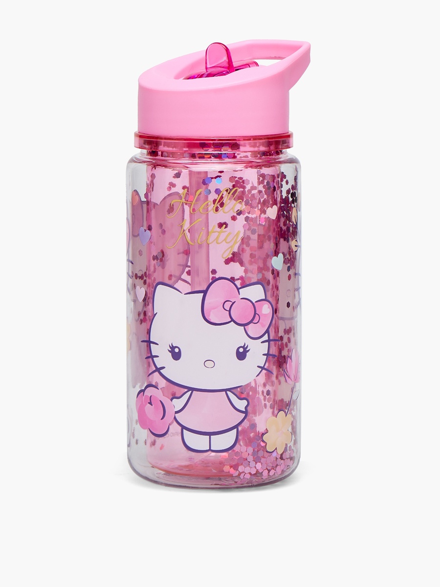 Hello Kitty Print Water Bottle with Flip Spout and Handle - 330 ml