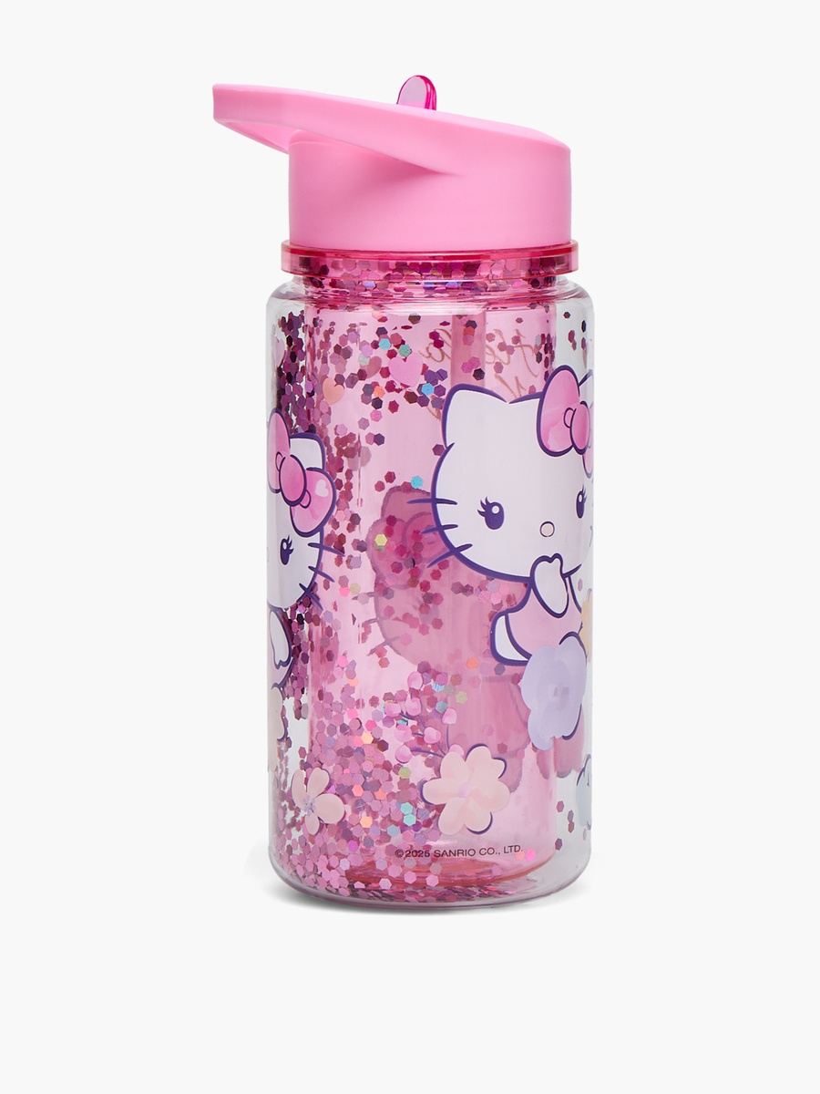 Hello Kitty Print Water Bottle with Flip Spout and Handle - 330 ml
