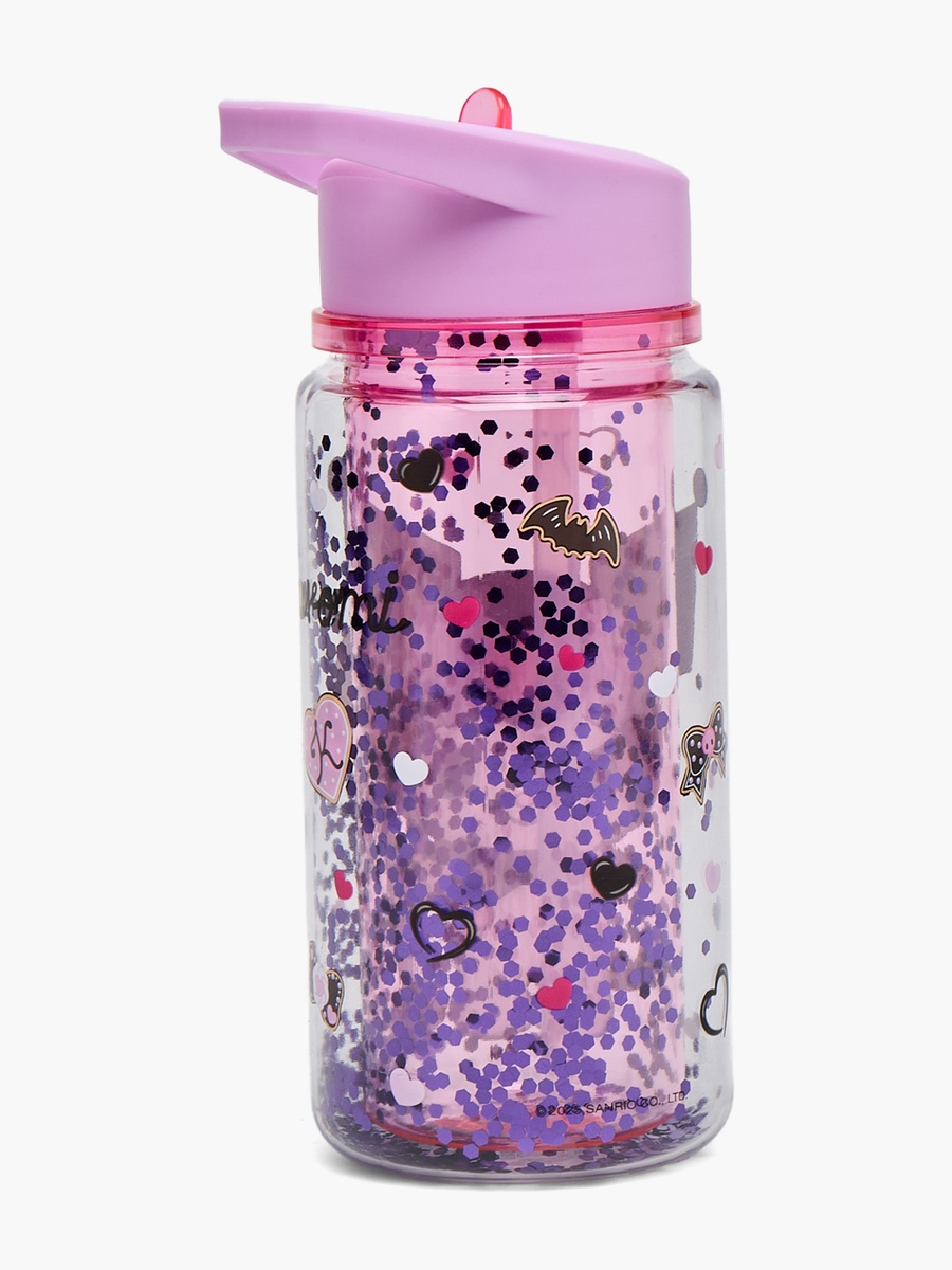 Kuromi Print Water Bottle with Flip Spout and Handle - 330 ml