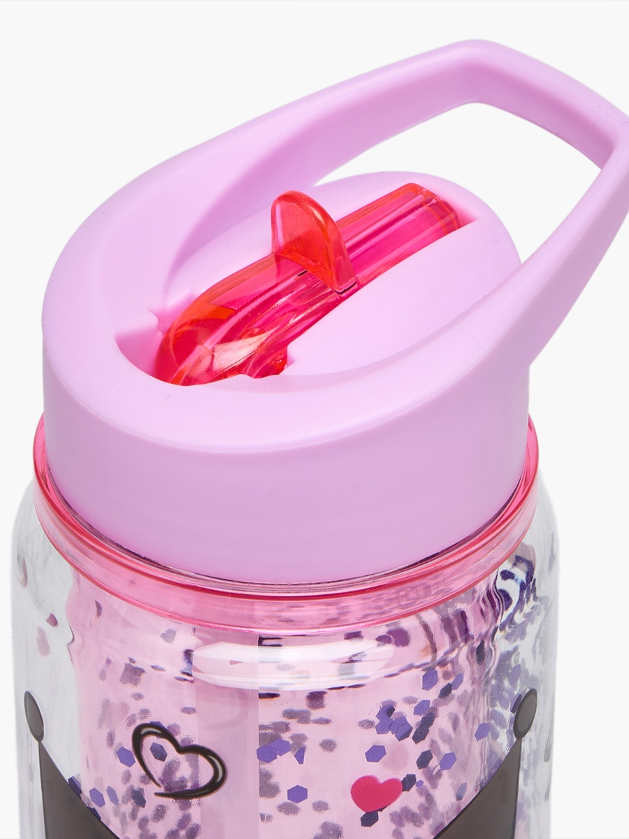 Kuromi Print Water Bottle with Flip Spout and Handle - 330 ml