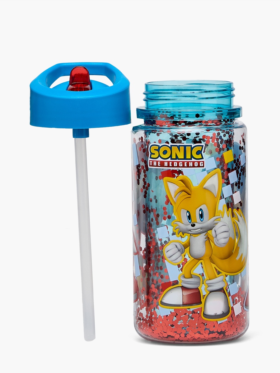 Sonic Print Water Bottle with Flip Spout and Handle - 330 ml