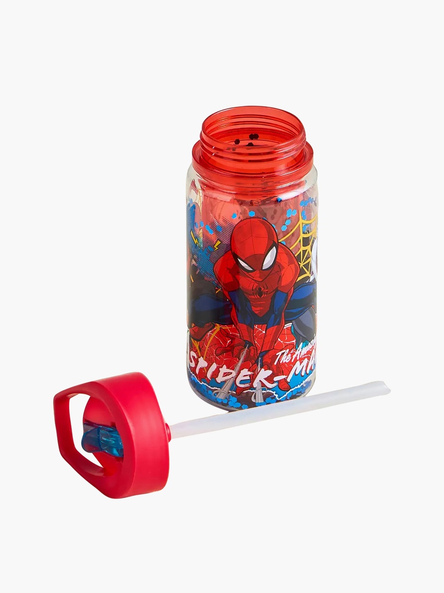Spider-Man Print Water Bottle with Flip Spout and Handle - 330 ml