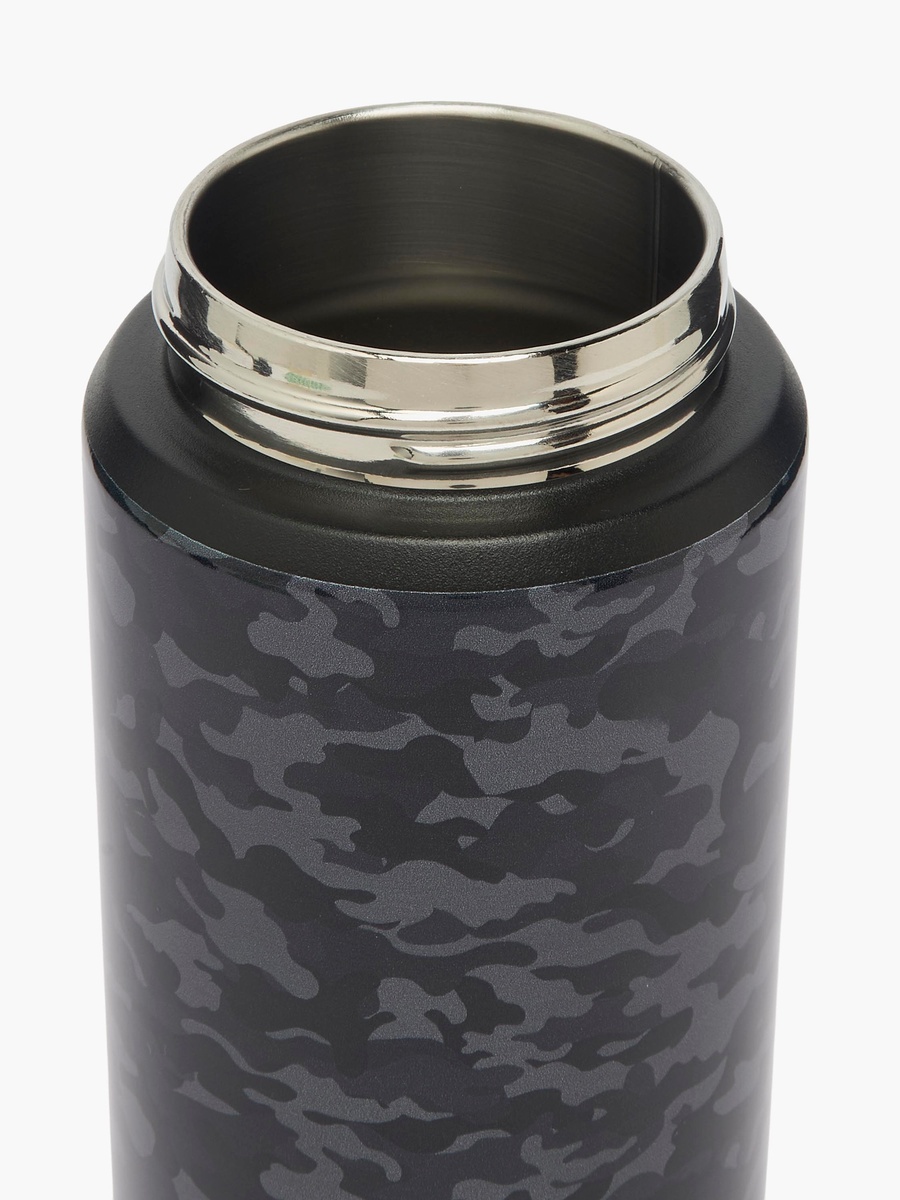 Camouflage Print Stainless Steel Water Bottle with Carry Loop