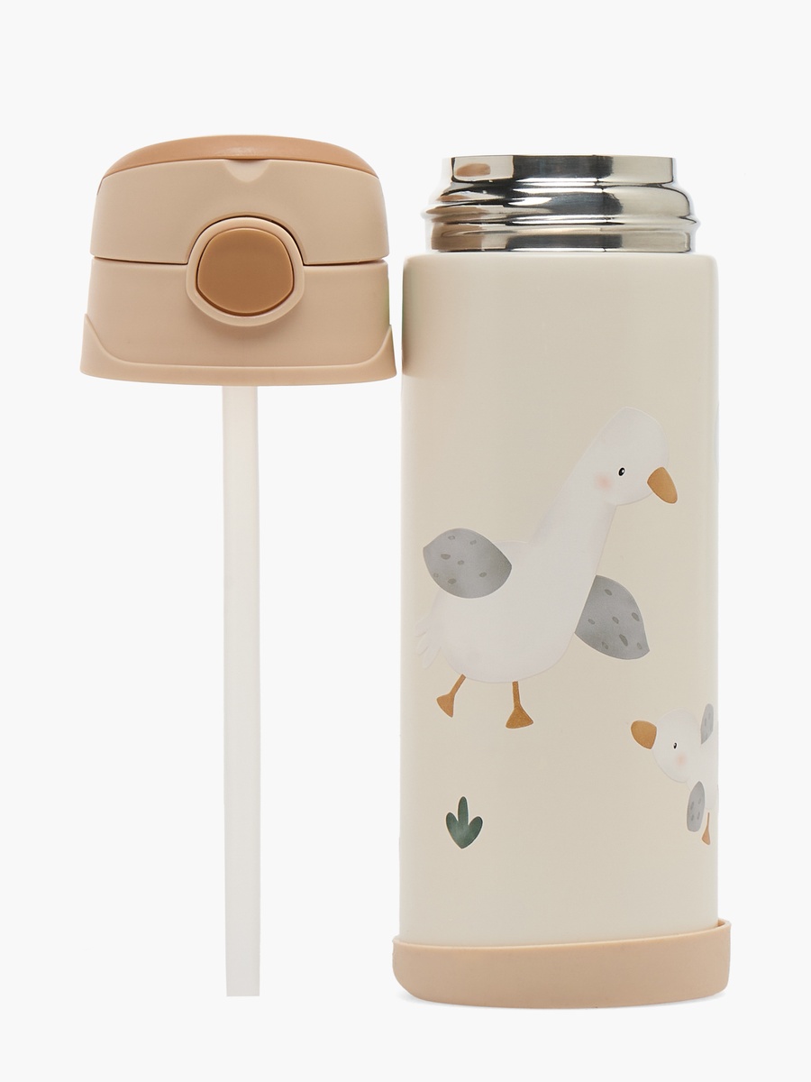 Assorted Print Stainless Steel Water Bottle with Flip Spout and Handle - 350 ml