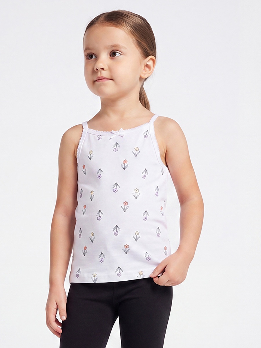 Pack of 3 Cotton Round Neck Vests with Floral Print